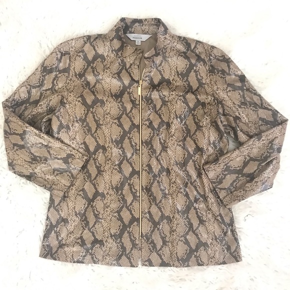 exclusively misook Snake Skin Print Shiny Jacket - Picture 6 of 6